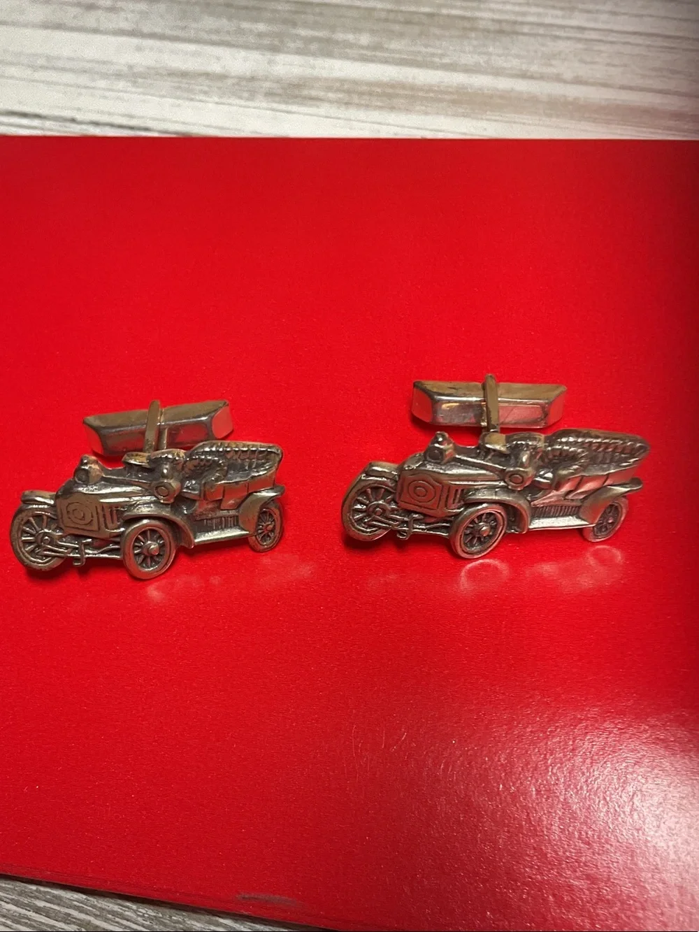 VINTAGE FENWICK & SAILORS MENS STERLING MARKED FORD MODEL T CAR CUFFLINKS